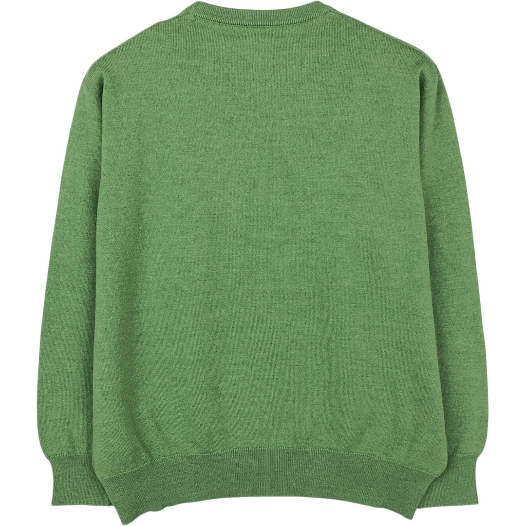 Burberry's London Merino Wool Knit Sweater, Men's Size M (approx.) Merino wool green type yellow green Vintage Second Hand