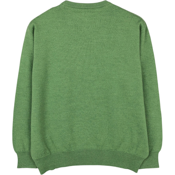 Burberry's London Merino Wool Knit Sweater, Men's Size M (approx.) Merino wool green type yellow green Vintage Second Hand
