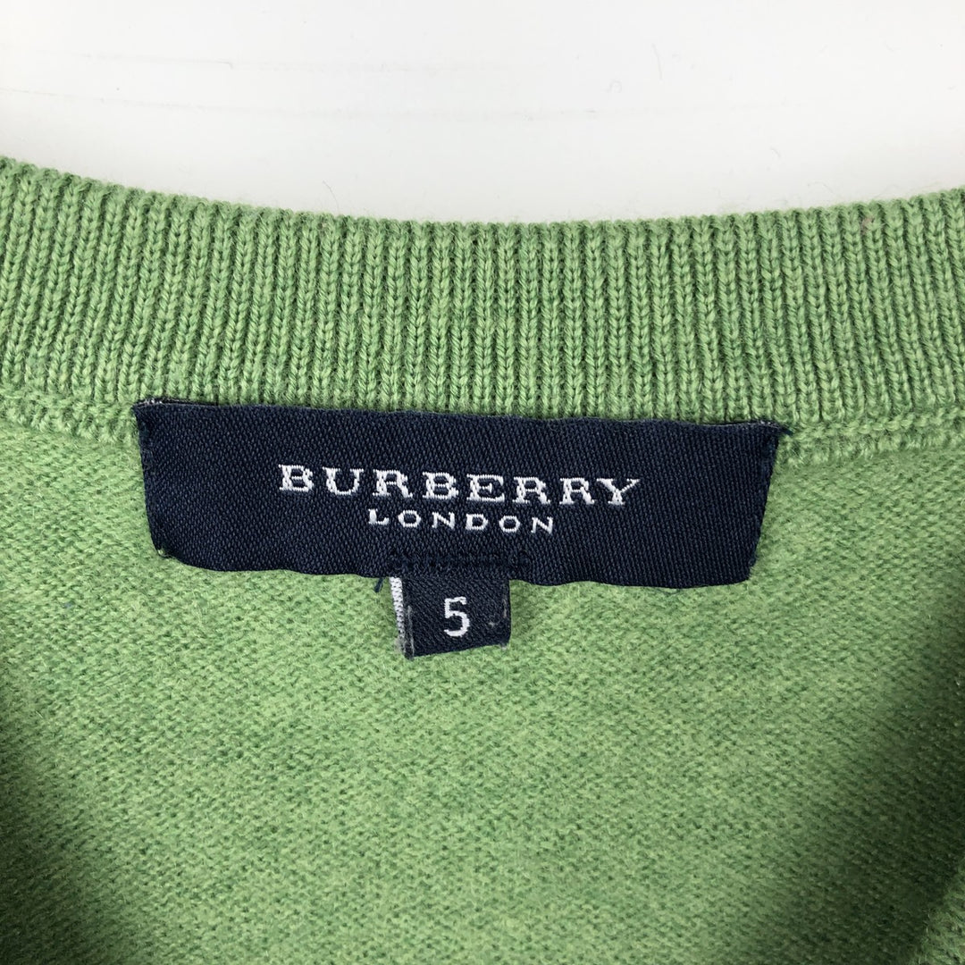 Burberry's London Merino Wool Knit Sweater, Men's Size M (approx.) Merino wool green type yellow green Vintage Second Hand
