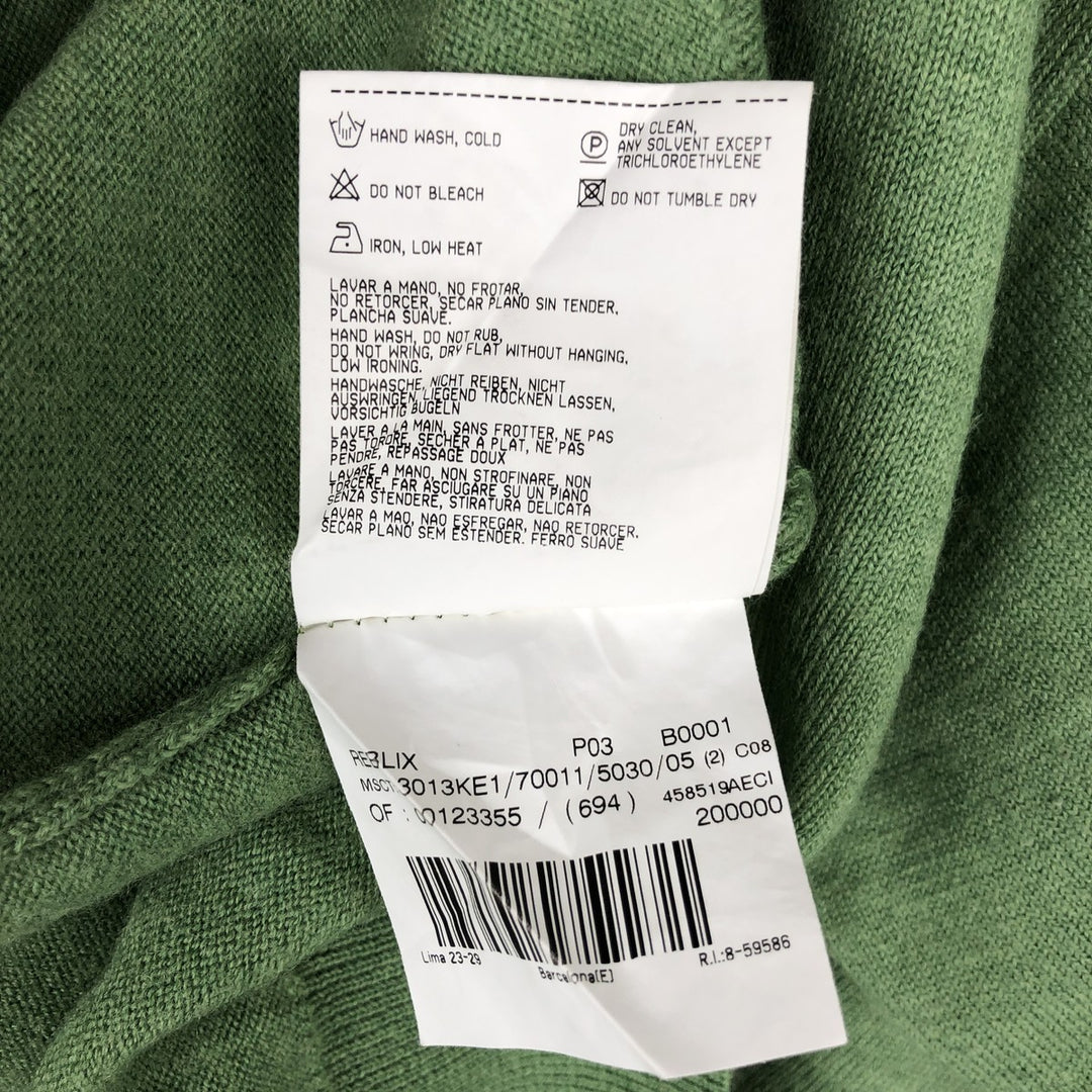 Burberry's London Merino Wool Knit Sweater, Men's Size M (approx.) Merino wool green type yellow green Vintage Second Hand