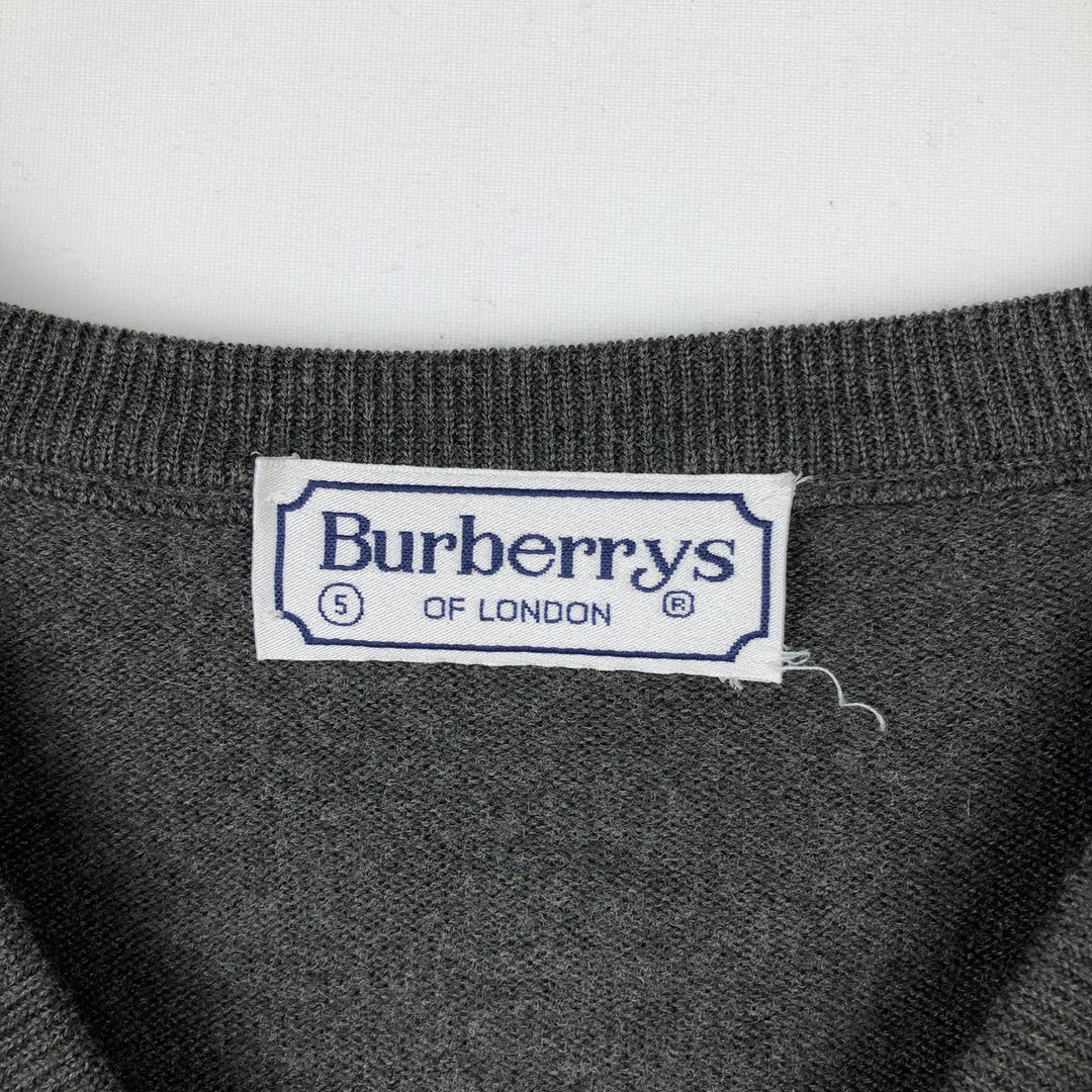 Burberry's BURBERRYS OF LONDON V-neck merino wool knit sweater, men's size L (approx.) Merino wool gray type Vintage Second Hand