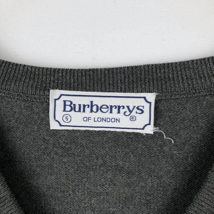 Burberry's BURBERRYS OF LONDON V-neck merino wool knit sweater, men's size L (approx.) Merino wool gray type Vintage Second Hand