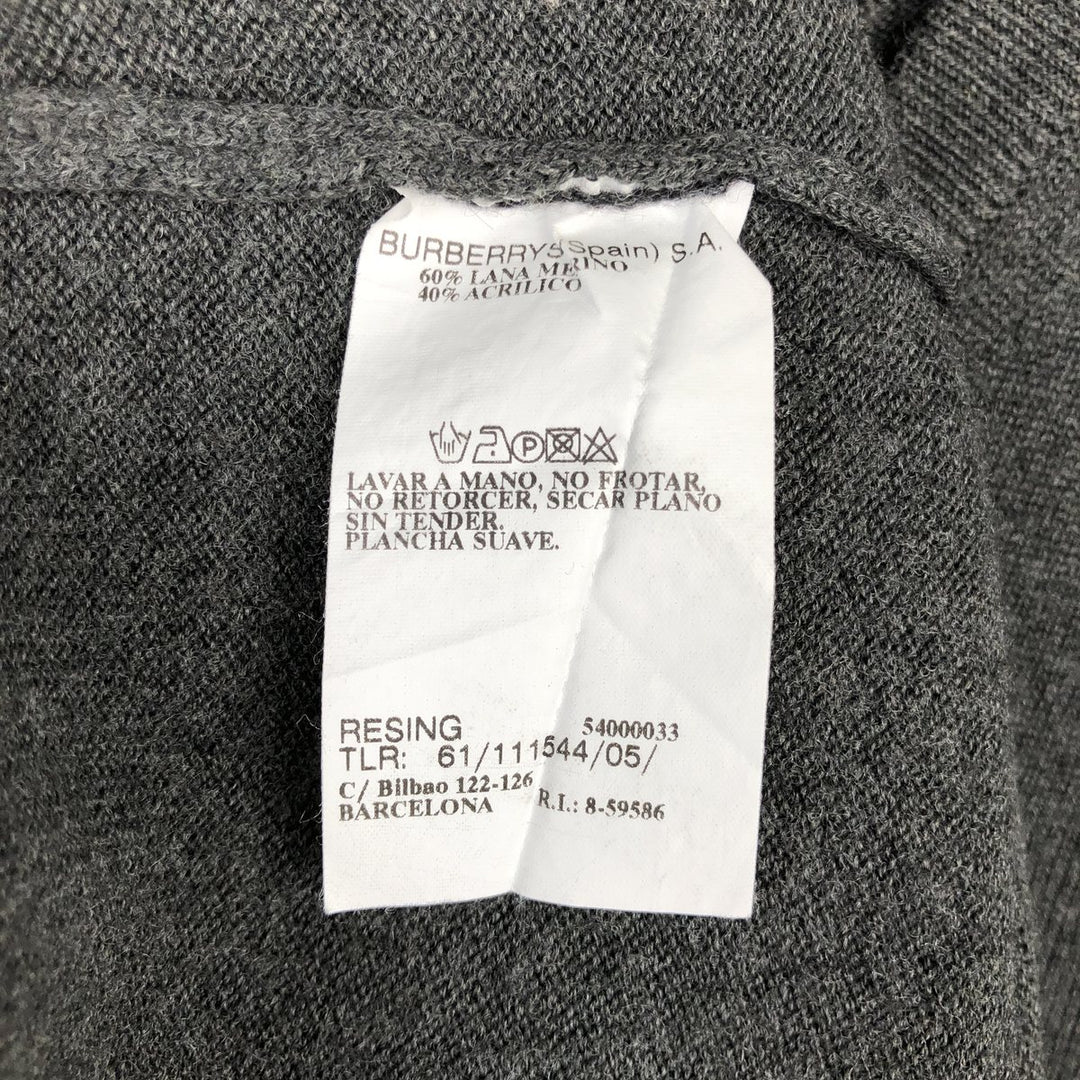 Burberry's BURBERRYS OF LONDON V-neck merino wool knit sweater, men's size L (approx.) Merino wool gray type Vintage Second Hand