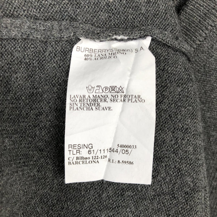 Burberry's BURBERRYS OF LONDON V-neck merino wool knit sweater, men's size L (approx.) Merino wool gray type Vintage Second Hand