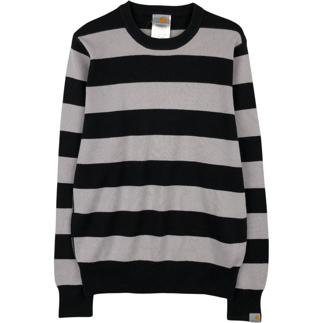 Carhartt Border Pattern Cotton Knit Sweater, Men's Size S (approx.) cotton black type Vintage Second Hand