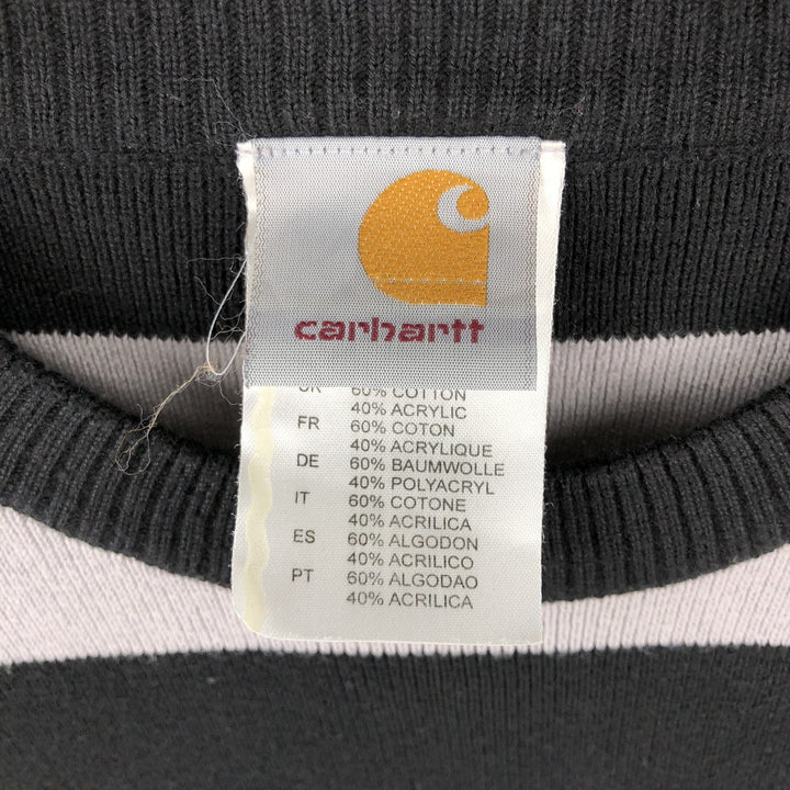 Carhartt Border Pattern Cotton Knit Sweater, Men's Size S (approx.) cotton black type Vintage Second Hand