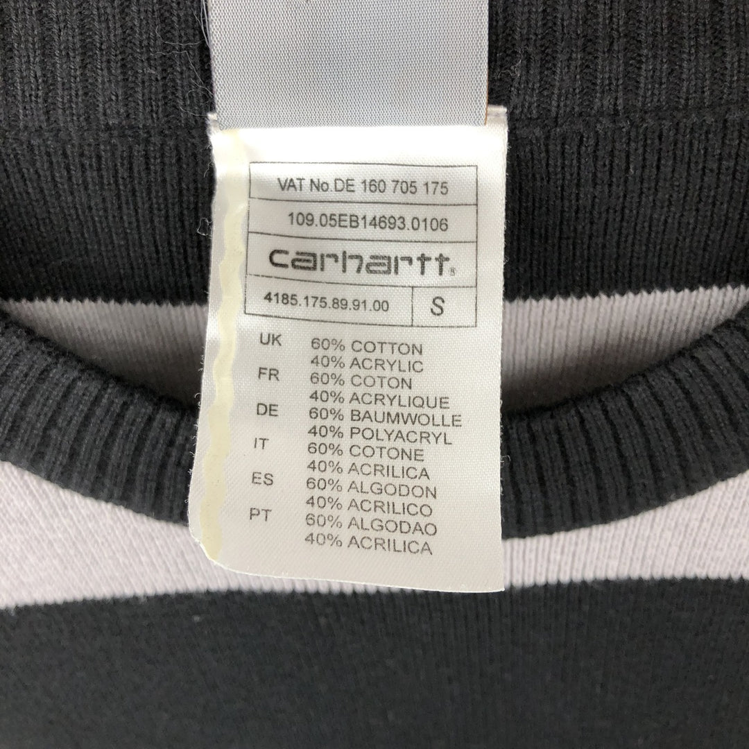 Carhartt Border Pattern Cotton Knit Sweater, Men's Size S (approx.) cotton black type Vintage Second Hand