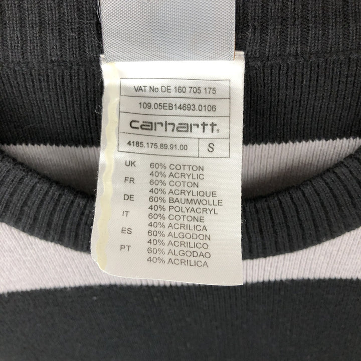 Carhartt Border Pattern Cotton Knit Sweater, Men's Size S (approx.) cotton black type Vintage Second Hand