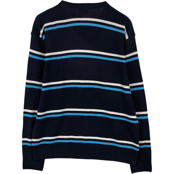 Lacoste Sport Multi-stripe Acrylic x Cotton Knit Sweater, Men's Size L (approx.) cotton navy blue type Vintage Second Hand