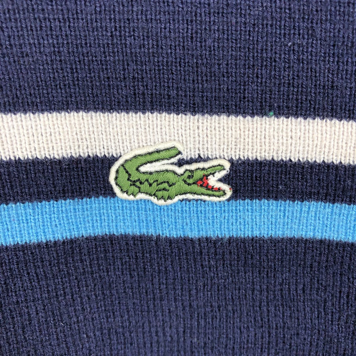 Lacoste Sport Multi-stripe Acrylic x Cotton Knit Sweater, Men's Size L (approx.) cotton navy blue type Vintage Second Hand