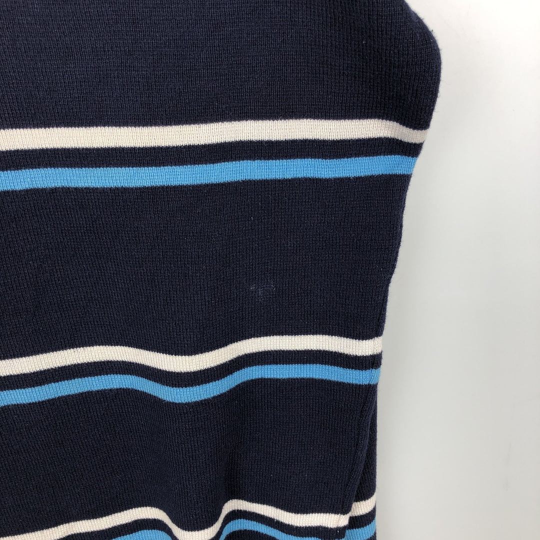 Lacoste Sport Multi-stripe Acrylic x Cotton Knit Sweater, Men's Size L (approx.) cotton navy blue type Vintage Second Hand