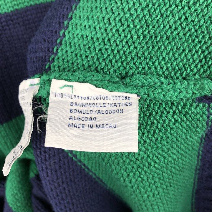 Ralph Lauren POLO by Ralph Lauren Striped Pattern Cotton Knit Sweater Men's Size L cotton navy blue type Vintage Second Hand
