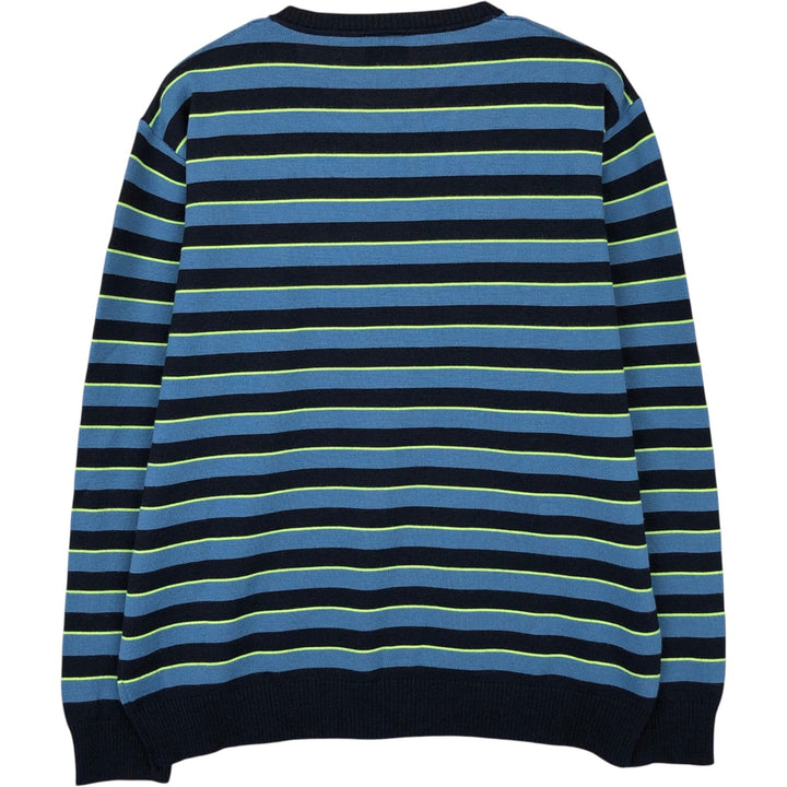 Lacoste LACOSTE Border Pattern Wool x Acrylic Knit Sweater, Men's XXL equivalent wool blue type Vintage Second Hand