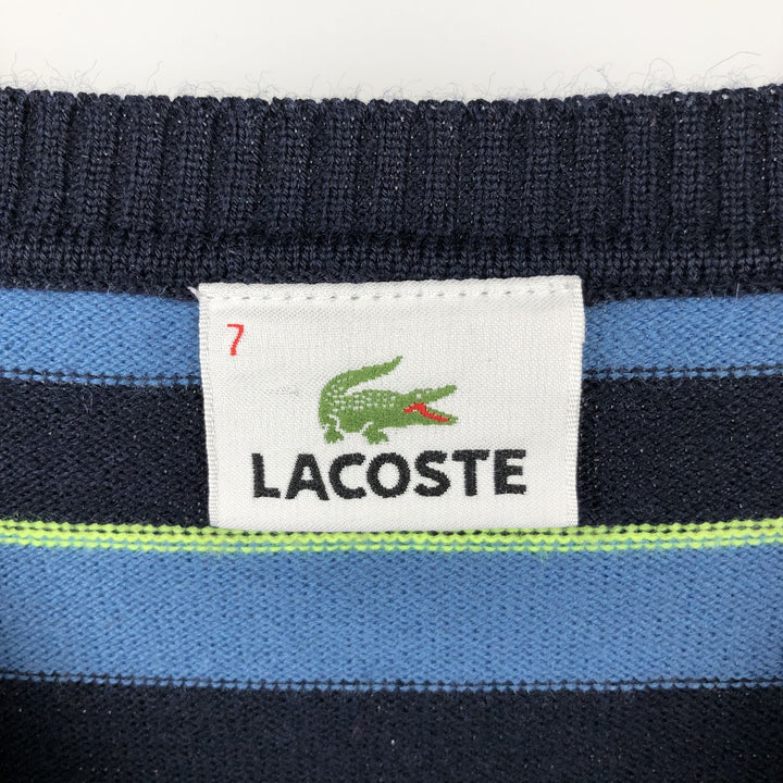 Lacoste LACOSTE Border Pattern Wool x Acrylic Knit Sweater, Men's XXL equivalent wool blue type Vintage Second Hand