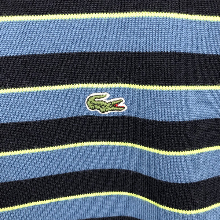 Lacoste LACOSTE Border Pattern Wool x Acrylic Knit Sweater, Men's XXL equivalent wool blue type Vintage Second Hand