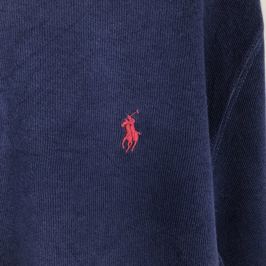 Ralph Lauren POLO RALPH LAUREN ESTATE RIB Cotton Knit Half-Zip Sweater, Men's Size L cotton navy blue type Vintage Second Hand