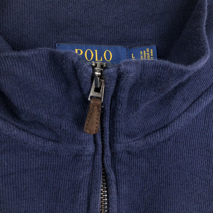 Ralph Lauren POLO RALPH LAUREN ESTATE RIB Cotton Knit Half-Zip Sweater, Men's Size L cotton navy blue type Vintage Second Hand