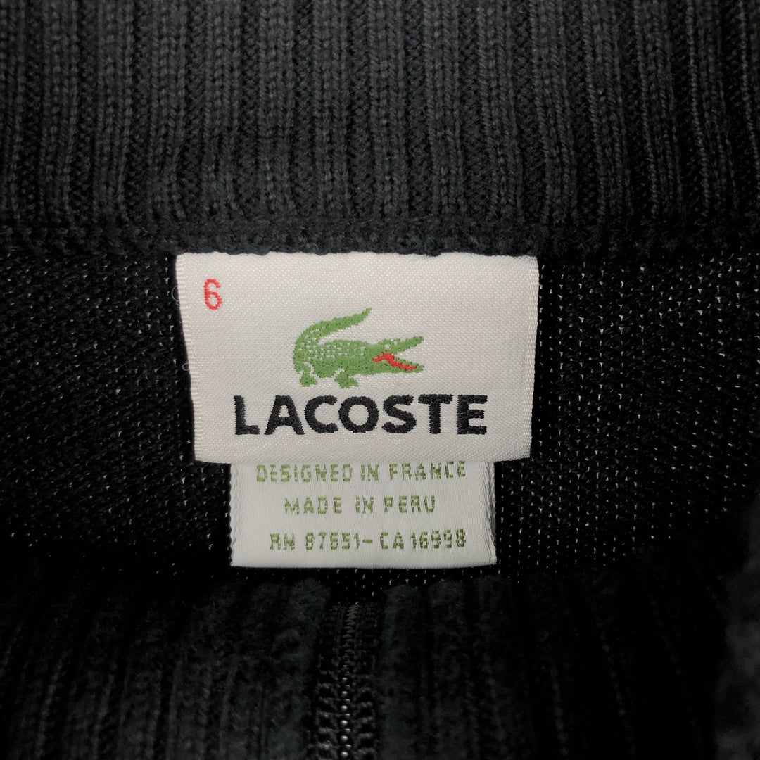 Lacoste LACOSTE France Design Cotton Knit Half-Zip Sweater, Size 6 (Men's XL equivalent) cotton black type Vintage Second Hand