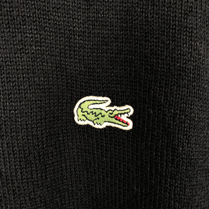 Lacoste LACOSTE France Design Cotton Knit Half-Zip Sweater, Size 6 (Men's XL equivalent) cotton black type Vintage Second Hand