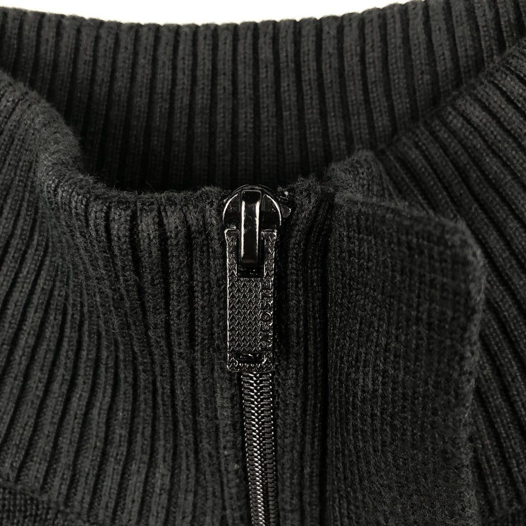 Lacoste LACOSTE France Design Cotton Knit Half-Zip Sweater, Size 6 (Men's XL equivalent) cotton black type Vintage Second Hand