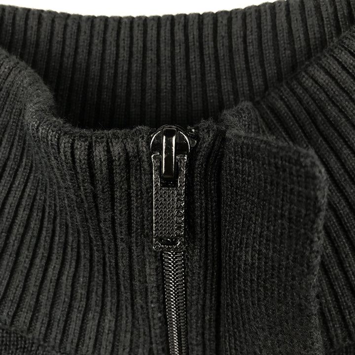 Lacoste LACOSTE France Design Cotton Knit Half-Zip Sweater, Size 6 (Men's XL equivalent) cotton black type Vintage Second Hand