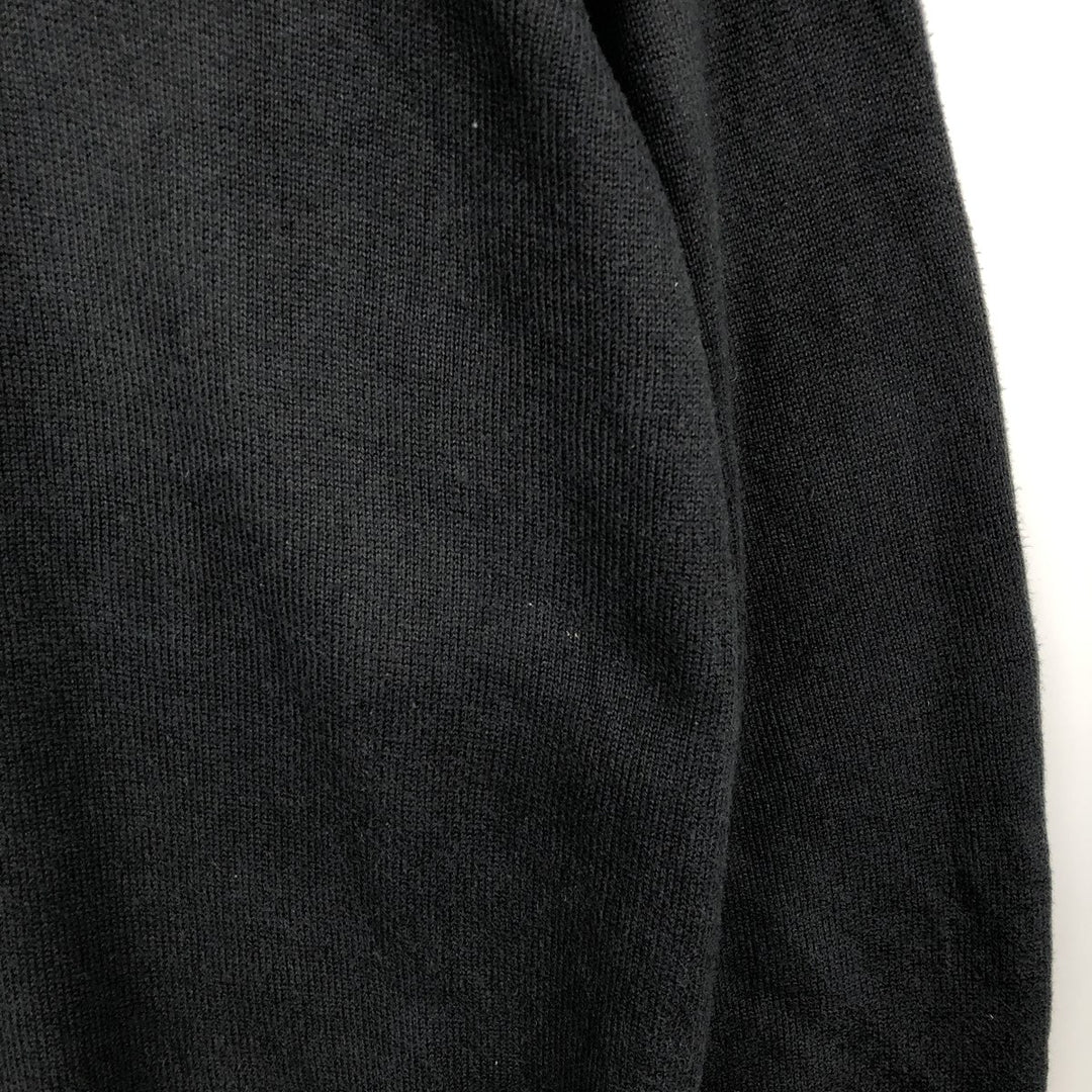 Lacoste LACOSTE France Design Cotton Knit Half-Zip Sweater, Size 6 (Men's XL equivalent) cotton black type Vintage Second Hand
