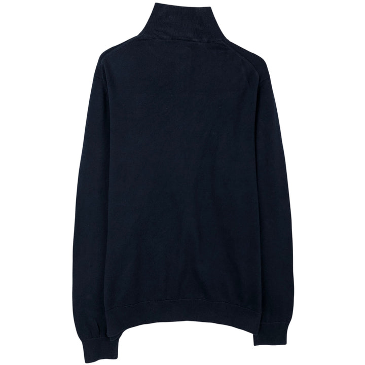 Lacoste LACOSTE France Design Cotton Knit Half-Zip Sweater, Size 6 (Men's XL equivalent) cotton navy blue type Vintage Second Hand