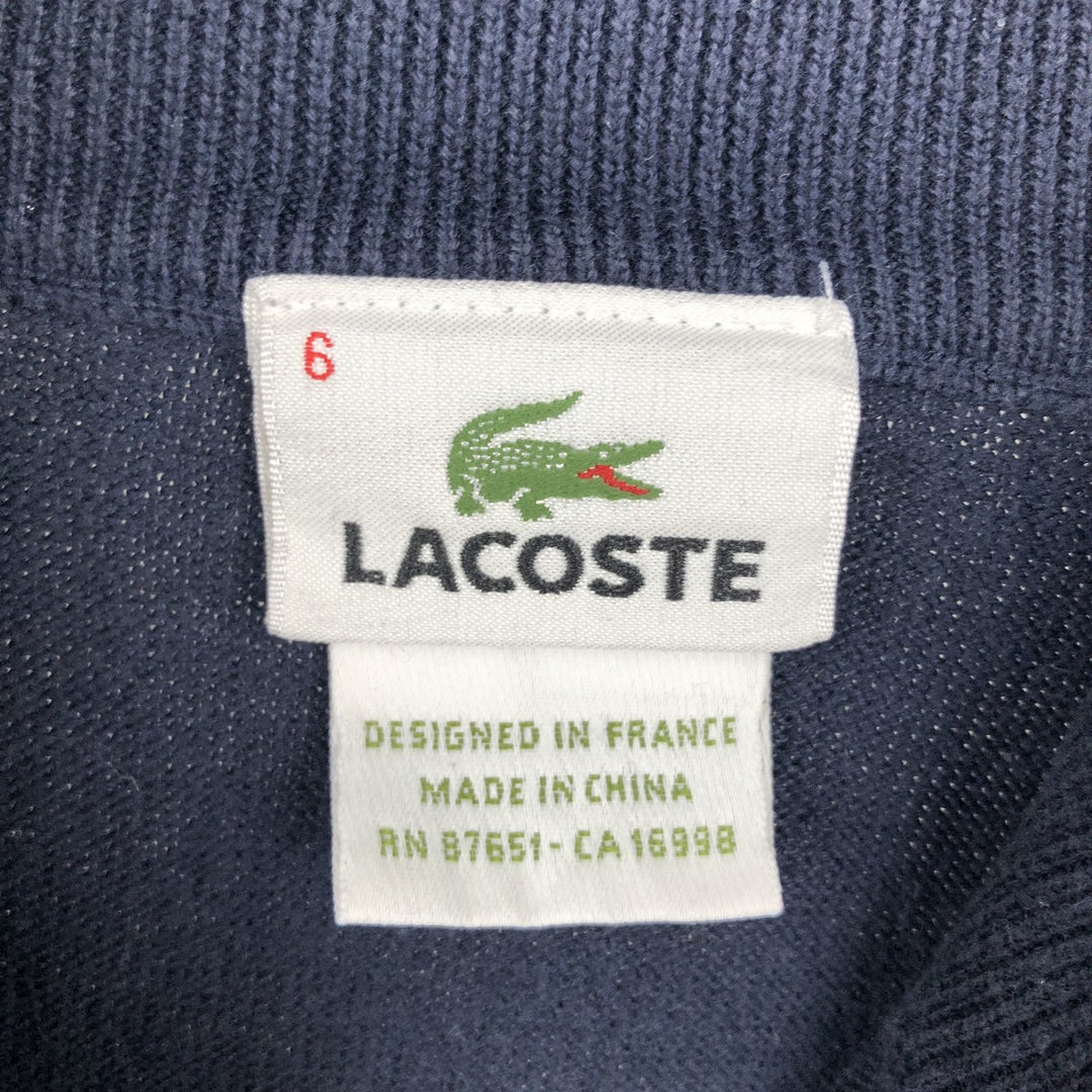 Lacoste LACOSTE France Design Cotton Knit Half-Zip Sweater, Size 6 (Men's XL equivalent) cotton navy blue type Vintage Second Hand