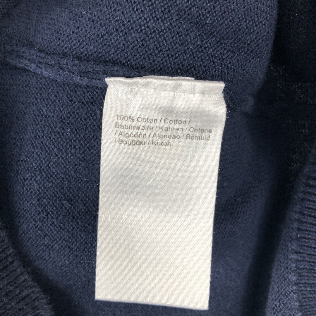 Lacoste LACOSTE France Design Cotton Knit Half-Zip Sweater, Size 6 (Men's XL equivalent) cotton navy blue type Vintage Second Hand