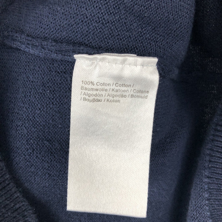 Lacoste LACOSTE France Design Cotton Knit Half-Zip Sweater, Size 6 (Men's XL equivalent) cotton navy blue type Vintage Second Hand