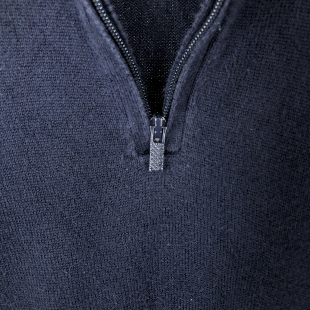 Lacoste LACOSTE France Design Cotton Knit Half-Zip Sweater, Size 6 (Men's XL equivalent) cotton navy blue type Vintage Second Hand