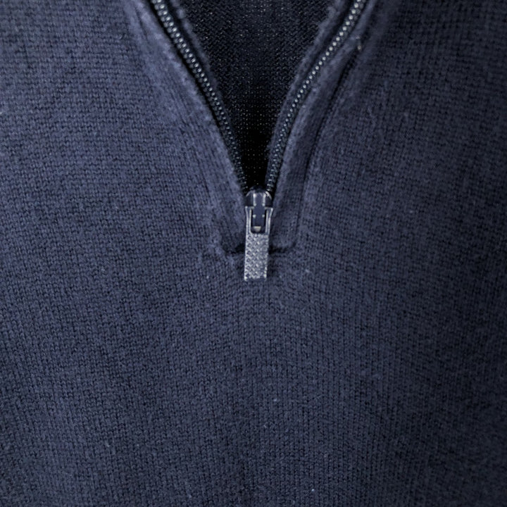 Lacoste LACOSTE France Design Cotton Knit Half-Zip Sweater, Size 6 (Men's XL equivalent) cotton navy blue type Vintage Second Hand