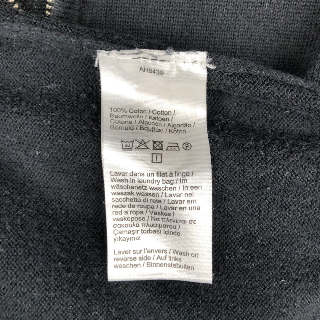 Lacoste Cotton Knit Half-Zip Sweater, Size 4, Men's Medium cotton black type Vintage Second Hand