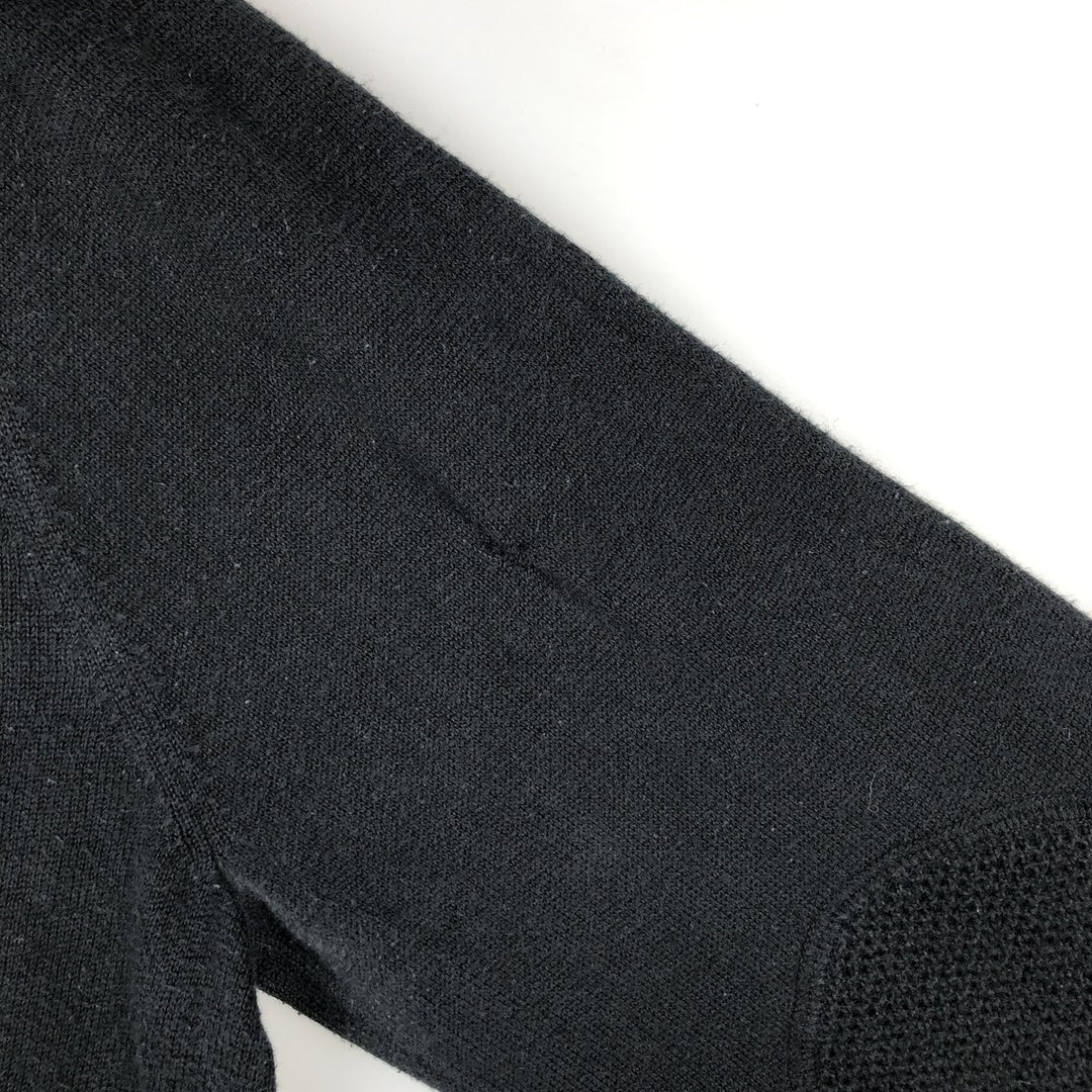 Lacoste Cotton Knit Half-Zip Sweater, Size 4, Men's Medium cotton black type Vintage Second Hand