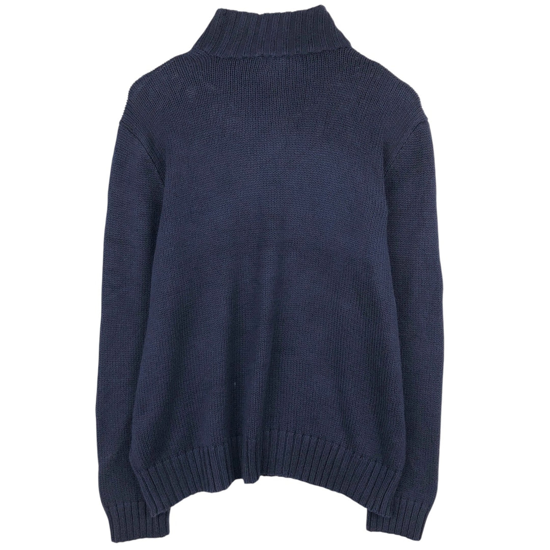 Ralph Lauren POLO by Ralph Lauren Cotton Knit Half Zip Sweater Men's XL cotton navy blue type Vintage Second Hand