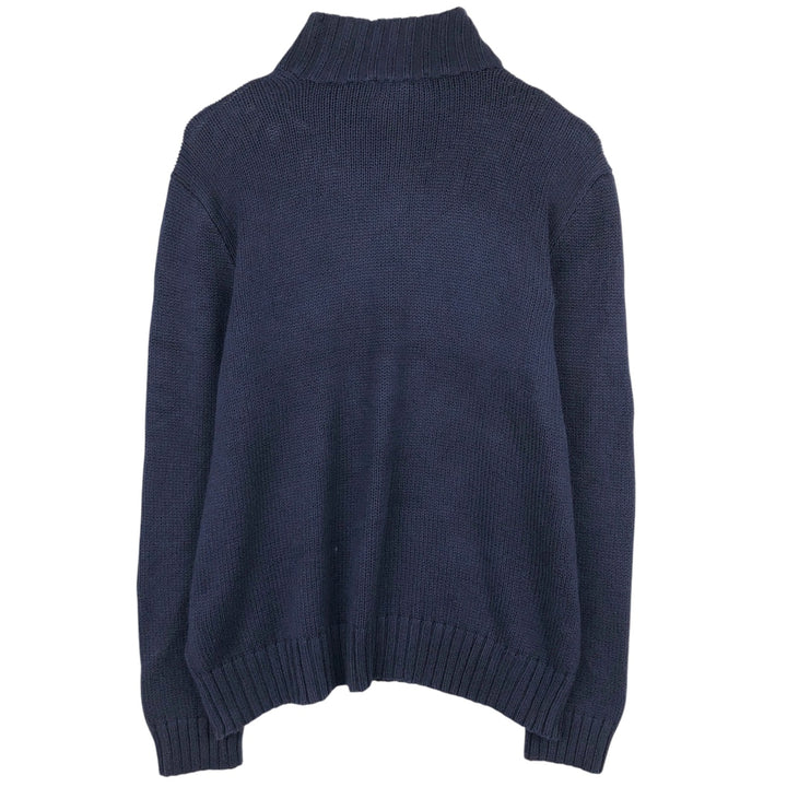 Ralph Lauren POLO by Ralph Lauren Cotton Knit Half Zip Sweater Men's XL cotton navy blue type Vintage Second Hand