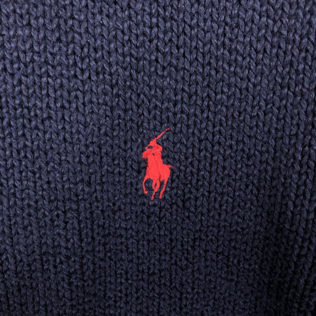 Ralph Lauren POLO by Ralph Lauren Cotton Knit Half Zip Sweater Men's XL cotton navy blue type Vintage Second Hand