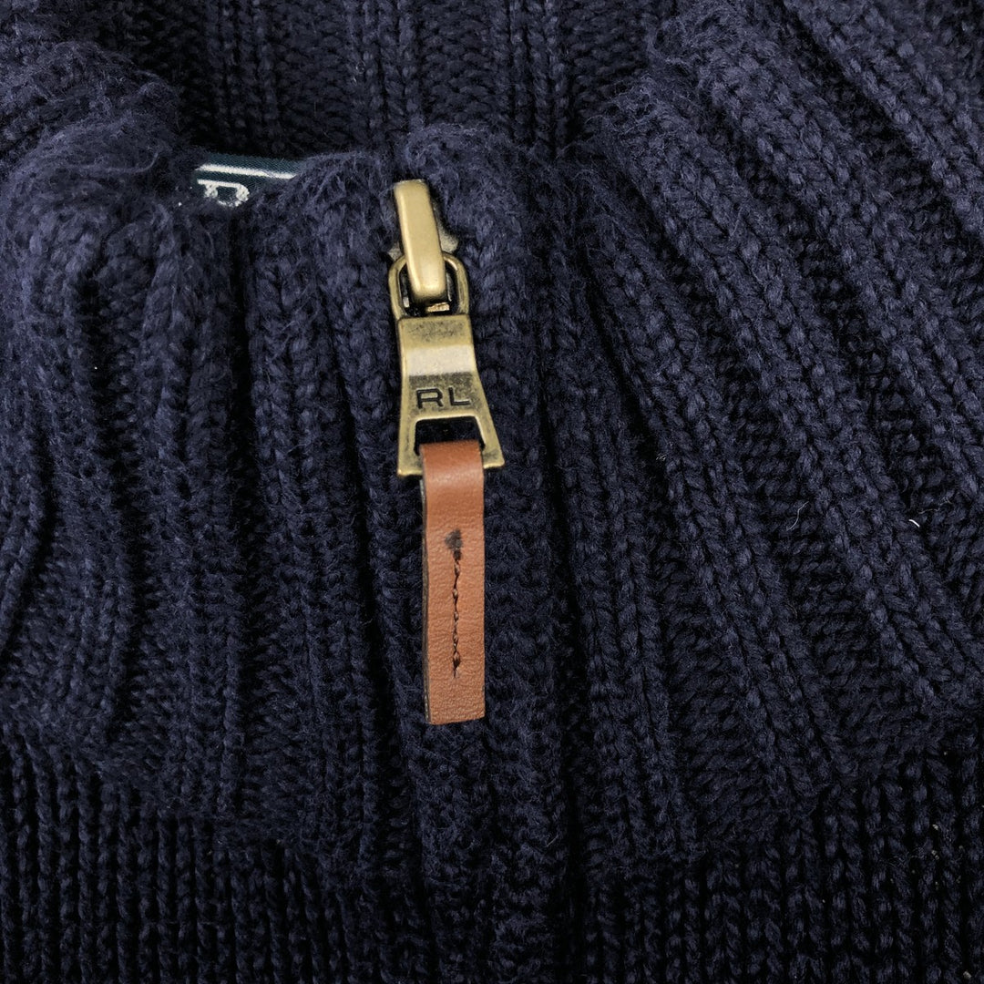 Ralph Lauren POLO by Ralph Lauren Cotton Knit Half Zip Sweater Men's XL cotton navy blue type Vintage Second Hand