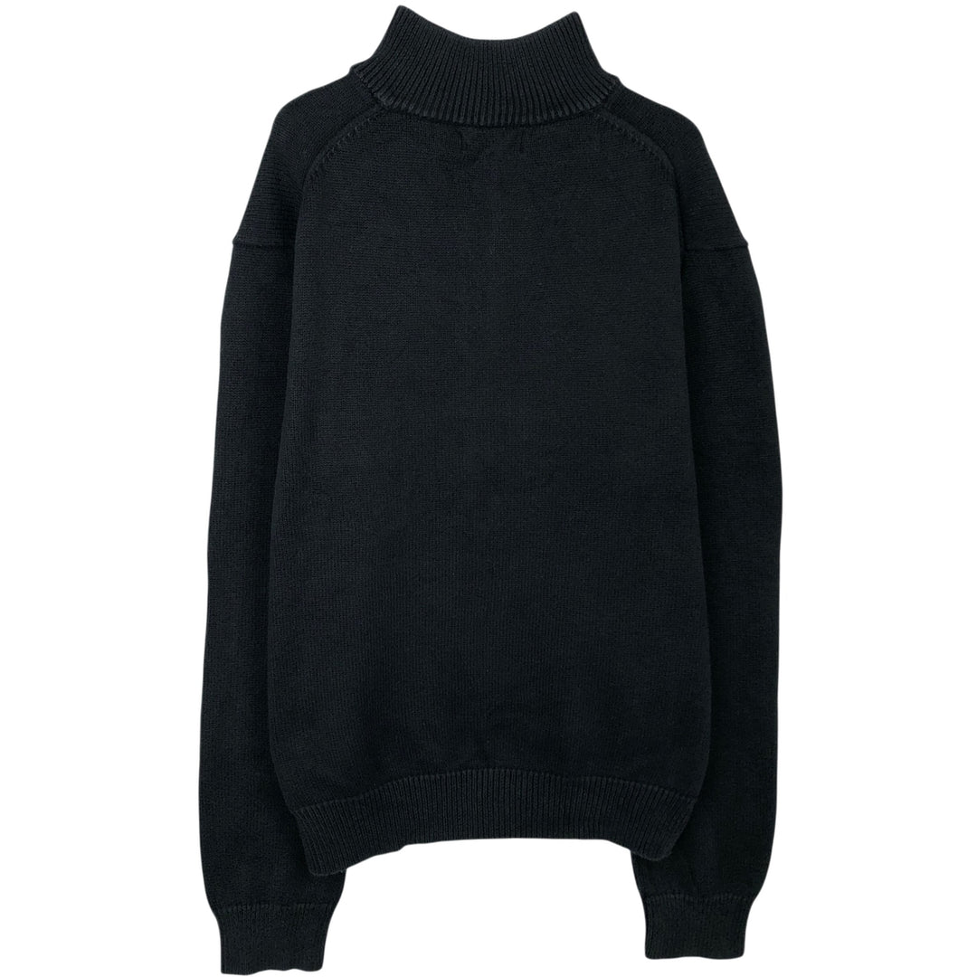 Ralph Lauren POLO RALPH LAUREN Cotton knit half zip sweater Men's size L cotton black type Vintage Second Hand