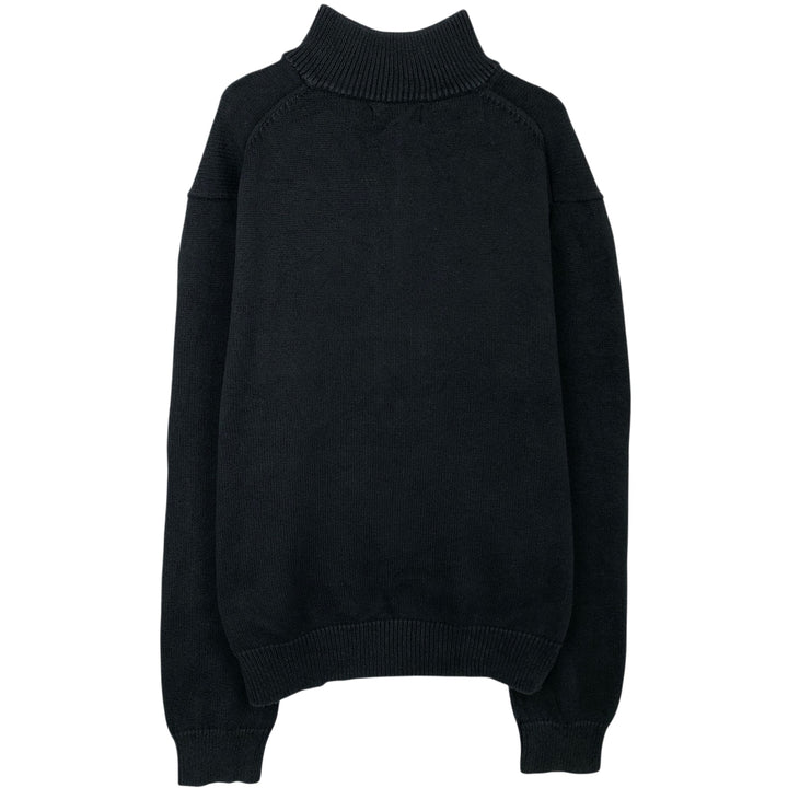 Ralph Lauren POLO RALPH LAUREN Cotton knit half zip sweater Men's size L cotton black type Vintage Second Hand