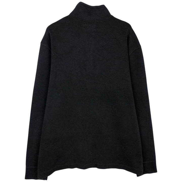 Ralph Lauren POLO by Ralph Lauren Rib-Knit Half-Zip Sweatshirt (Men's Size L) cotton black type Vintage Second Hand