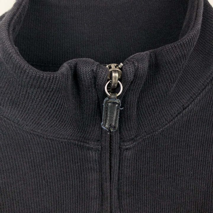 Ralph Lauren POLO by Ralph Lauren Rib-Knit Half-Zip Sweatshirt (Men's Size L) cotton black type Vintage Second Hand