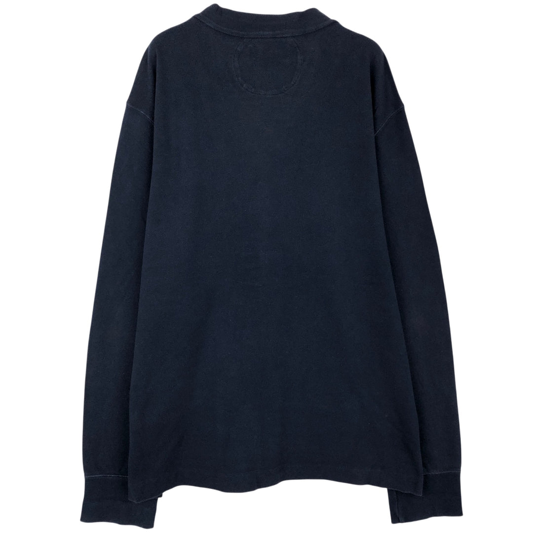 Ralph Lauren POLO by Ralph Lauren pique cardigan, men's size XL (approx.) cotton navy blue type Vintage Second Hand