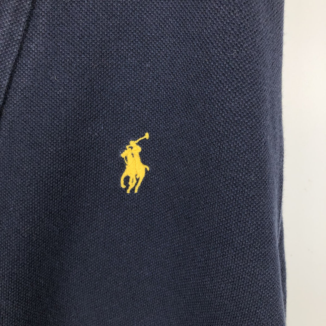 Ralph Lauren POLO by Ralph Lauren pique cardigan, men's size XL (approx.) cotton navy blue type Vintage Second Hand