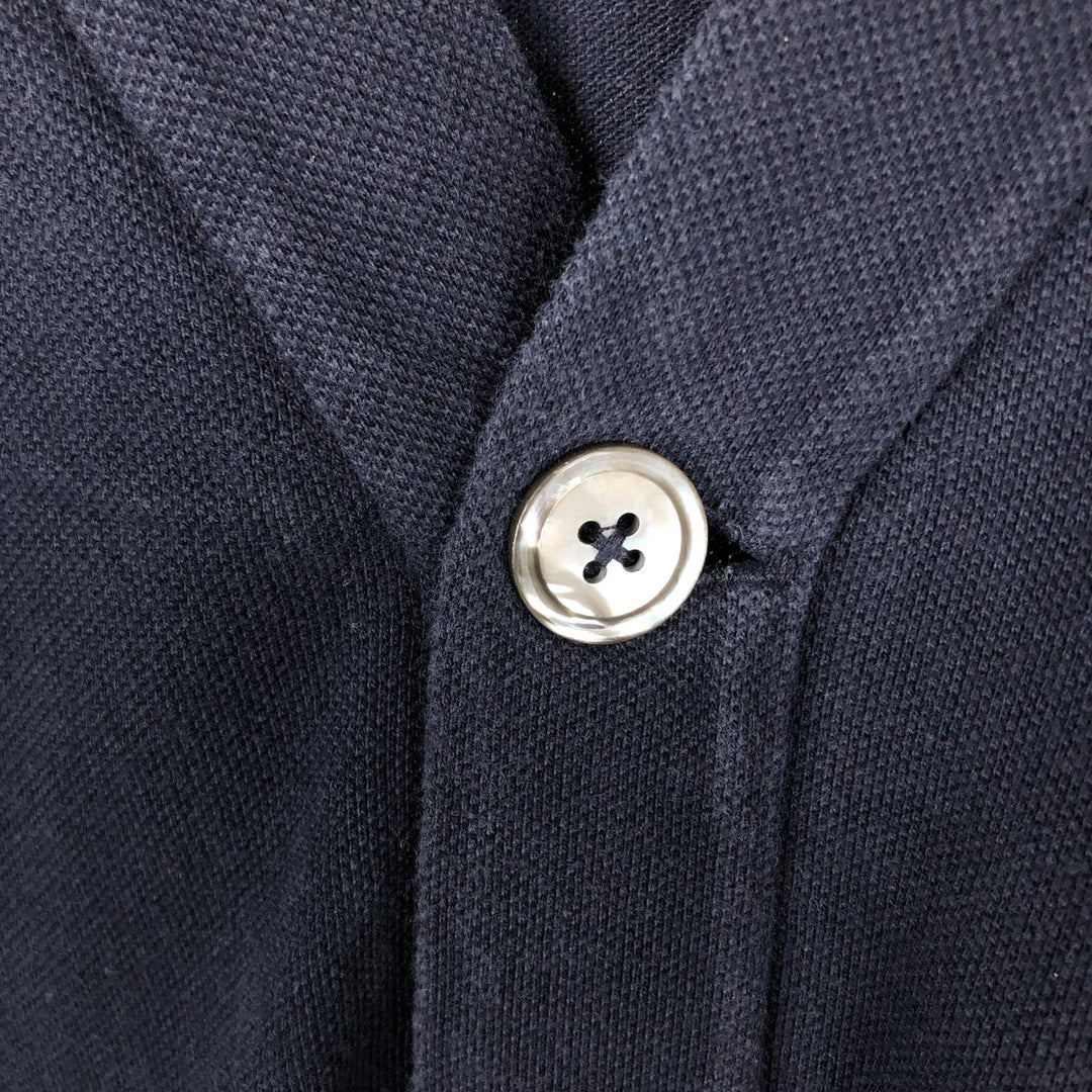 Ralph Lauren POLO by Ralph Lauren pique cardigan, men's size XL (approx.) cotton navy blue type Vintage Second Hand