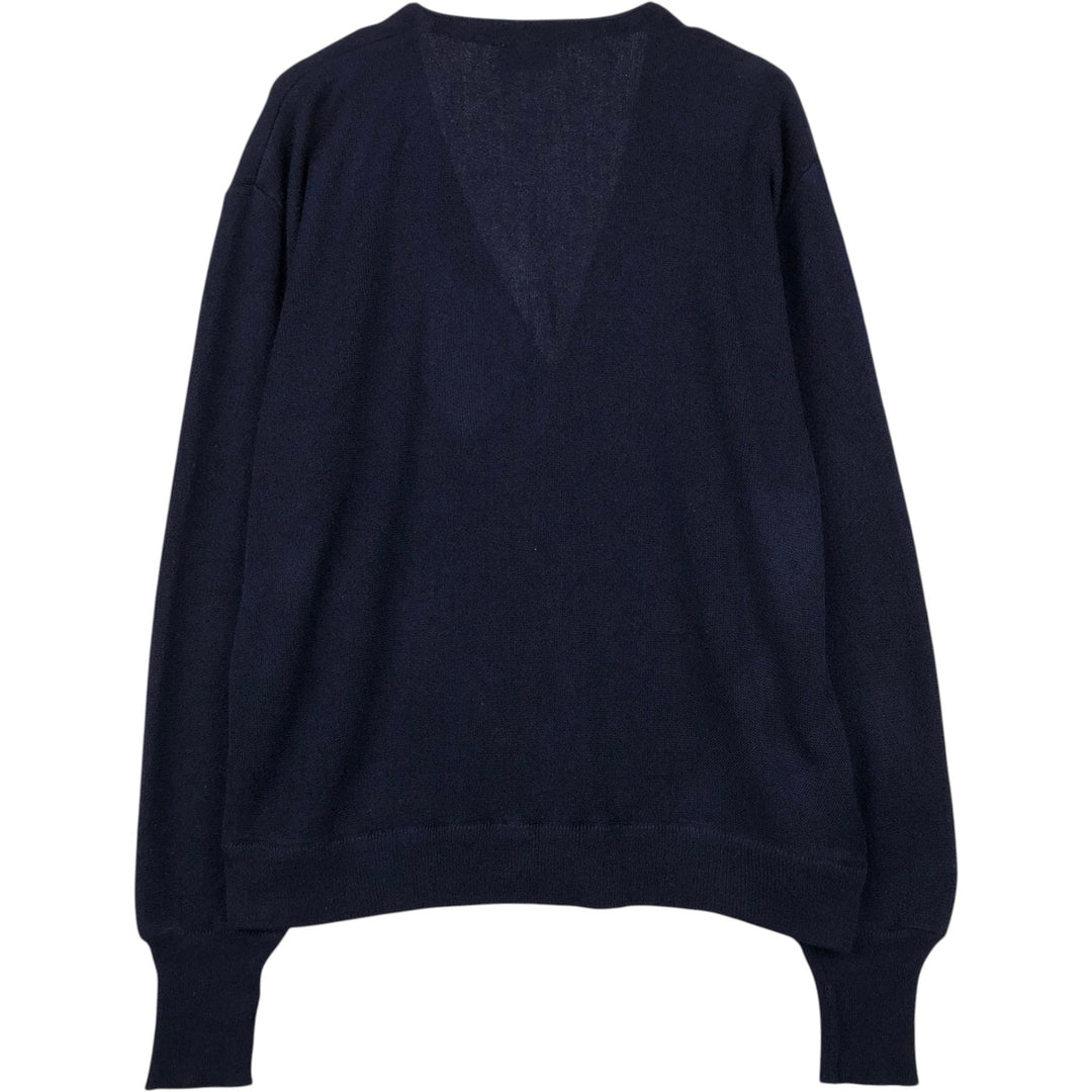 Lacoste acrylic knit cardigan, men's size XL (approx.) acrylic navy blue type Vintage Second Hand