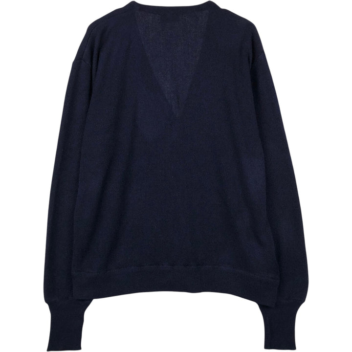 Lacoste acrylic knit cardigan, men's size XL (approx.) acrylic navy blue type Vintage Second Hand