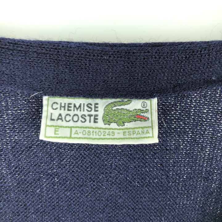 Lacoste acrylic knit cardigan, men's size XL (approx.) acrylic navy blue type Vintage Second Hand