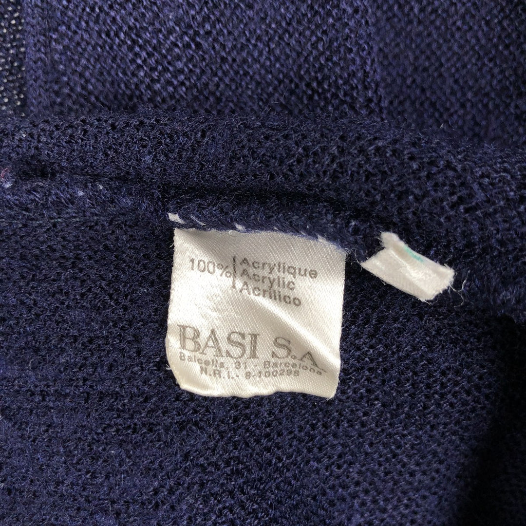 Lacoste acrylic knit cardigan, men's size XL (approx.) acrylic navy blue type Vintage Second Hand
