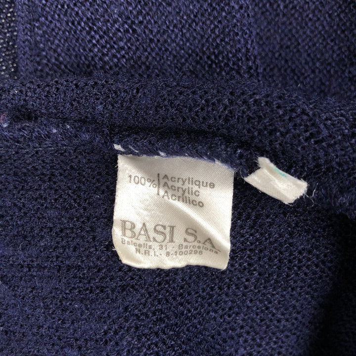 Lacoste acrylic knit cardigan, men's size XL (approx.) acrylic navy blue type Vintage Second Hand